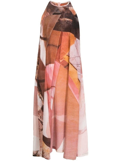 Colville Collage-print Silk Maxi Dress In Rosa