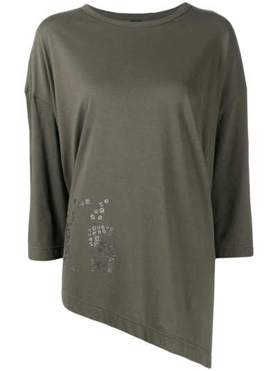 Y's Graphic-print Asymmetric T-shirt In Green