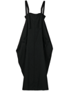 Y's Square-neck Wool Dress In Black