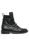 Zadig & Voltaire Embellished Leather Ankle Boots In Schwarz