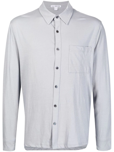 James Perse Long-sleeve Knitted Shirt In Grey