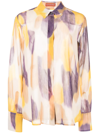 Altuzarra Chika Printed Jersey Button-front Top In Multicolour