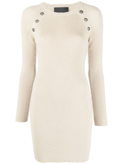 John Richmond Button-embellished Detail Dress In Neutrals