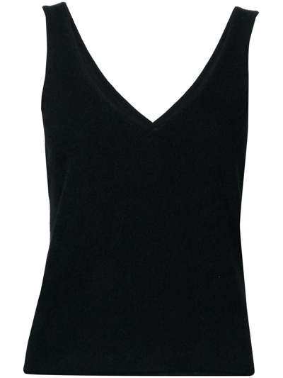 Naadam V-neck Cashmere Tank Top In Black