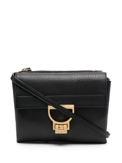 Coccinelle Arlettis Pebbled-leather Box Bag In Black