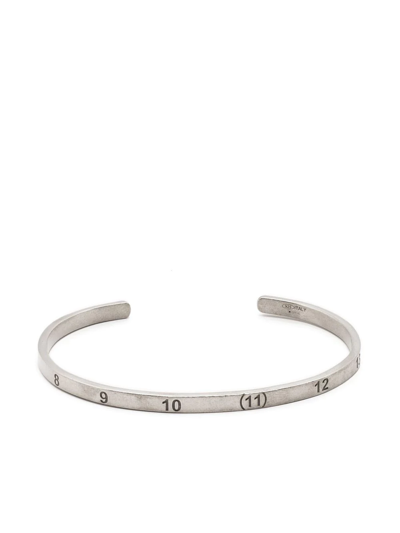 Maison Margiela Sterling Silver Engraved Cuff Bracelet