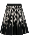 Alexander Mcqueen Black Zig-zag Pleated Mini Skirt In Schwarz