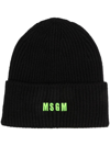 MSGM EMBROIDERED LOGO KNITTED BEANIE