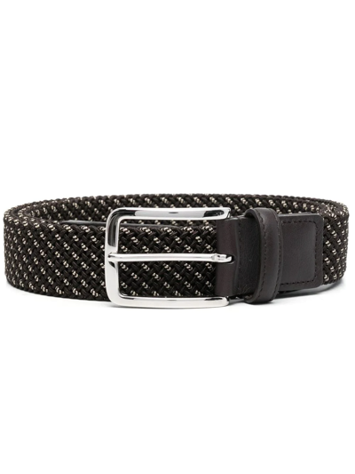 Hogan Interwoven-design Belt In Green,black