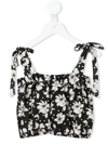 LITTLE BAMBAH FLORAL-PRINT RUFFLED VEST