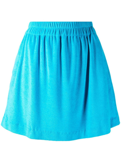 Bambah Towelling-effect Mini Skirt In Blau