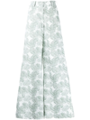 Bambah Palm Leaf-print Wide-leg Trousers In Green