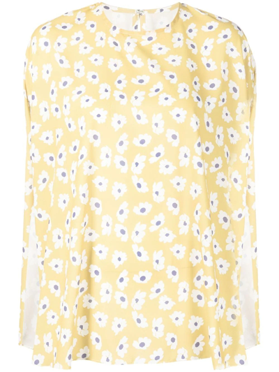 Bambah Daisy-print Tunic Top In Yellow