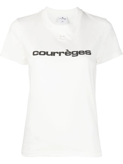 Courrges Cotton Jersey Courreges T-shirt In White