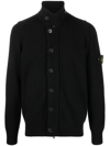 STONE ISLAND COMPASS-PATCH KNITTED CARDIGAN