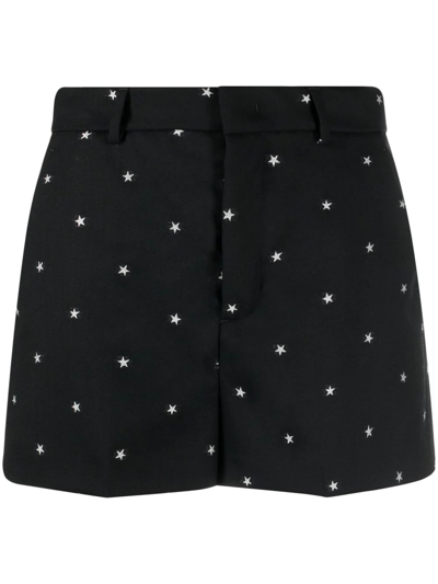 Red Valentino Redvalentino Star Jacquard Shorts In Black