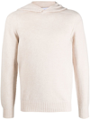 D4.0 Fine-knit Hooded Jumper In Nude