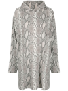 Mm6 Maison Margiela All-over Snake-print Hooded Dress In Grau