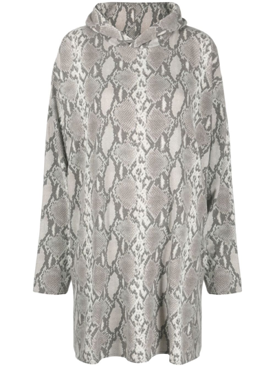 Mm6 Maison Margiela All-over Snake-print Hooded Dress In 001s Snake Print