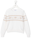 Chiara Ferragni Eyelike-intarsia Metallic Jumper In Nude