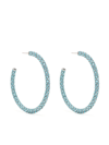 Amina Muaddi Cameron Crystal-embellished Earrings In Blau