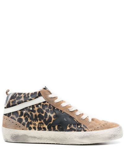 Golden Goose Mid Star High-top Sneakers In Nude