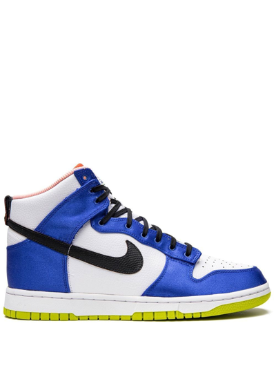 Nike Dunk High Sneakers In White/blue