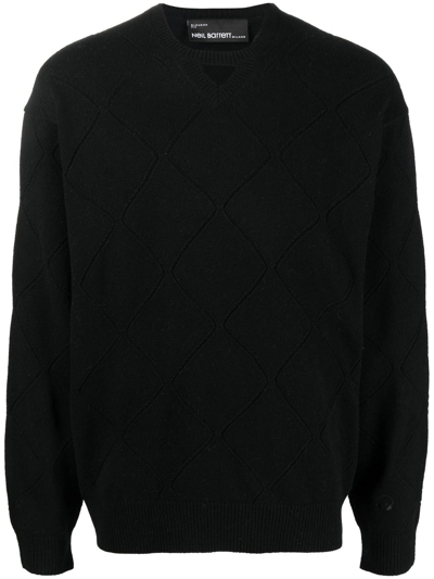 Neil Barrett Diamond-pattern Jumper In Nero