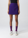Golden Goose Journey Mini Skirt Fiona Curly Wool Boucle In Violet