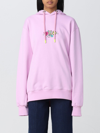 Barrow Graphic-print Cotton Hoodie In Pink