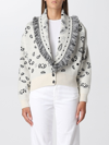 Alanui Bandana Jacquard Wool-cashmere Cardigan Bomber, White In White