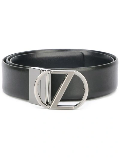 Z Zegna Logo扣环腰带 - 黑色 In Black