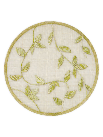 Joanna Buchanan Straw Leaf 4-piece Placemat Set In Citrus