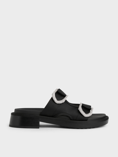 Charles & Keith Gabine Recycled Polyester Slides In Black