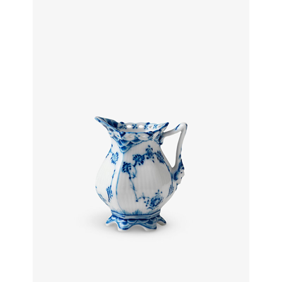 Royal Copenhagen Blue Fluted Full Lace Porcelain Cream Jug 8.5cm
