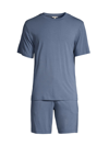 Eberjey Henry Jersey Pajama Set In Coastal Blue
