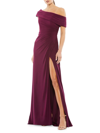 Mac Duggal Ieena Jersey Asymmetric Gown In Eggplant