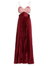 Amur Elodie Cutout-waist Pleated Satin Gown In Pink