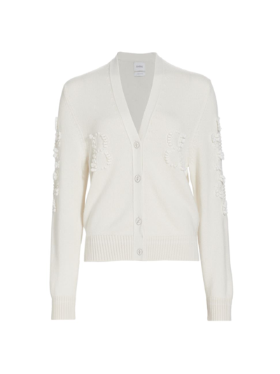 Barrie Cashmere Raised-knit Cardigan In Niveous Ice White