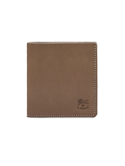Il Bisonte Slim Bi-fold Leather Wallet In Taupe