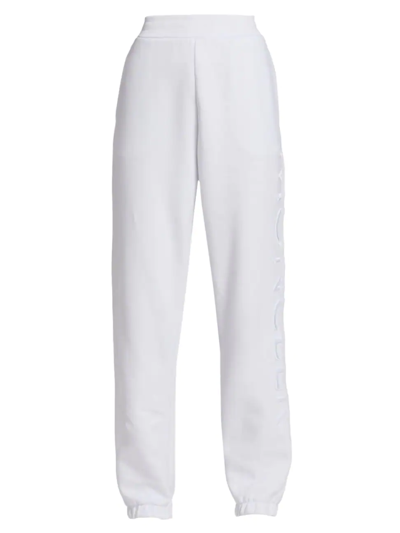 Moncler Logo-embroidered Cotton Sweatpants In White