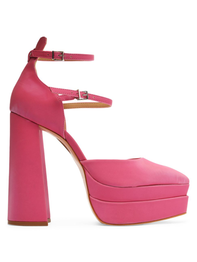 Schutz Elysee Double-platform Pumps In Pink Bandanna