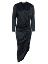 Veronica Beard Cameri Asymmetric Silk-blend Dress In Navy