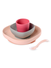 Béaba 4-piece Silicone Meal Set In Pink