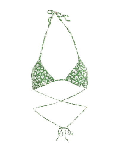 Other Stories &  Triangle Strappy Bikini Top In Green Floral Print