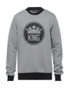 Dolce & Gabbana Gray Crown King Cotton Pullover Sweater In Grey