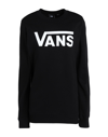 VANS VANS WM CLASSIC V CREW WOMAN SWEATSHIRT BLACK SIZE M COTTON