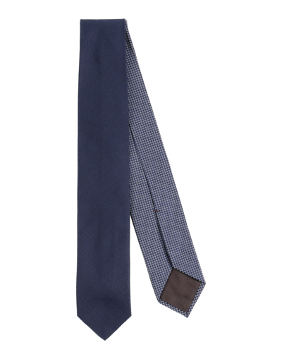 Caruso Man Ties & Bow Ties Midnight Blue Size - Silk, Cotton In Dark Blue