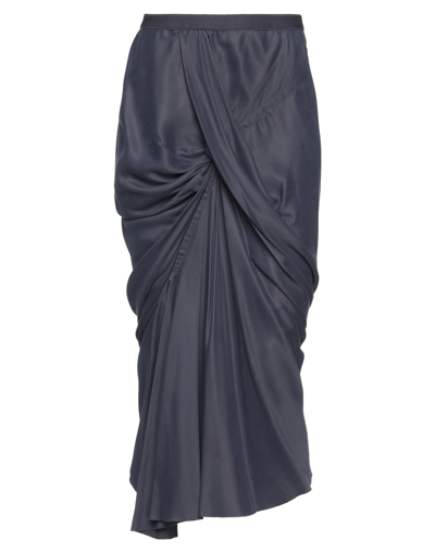 Rick Owens Midi Skirts In Lead
