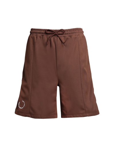 Topshop Tricot Longline Shorts With Logo Branding Woman Shorts & Bermuda Shorts Brown Size M